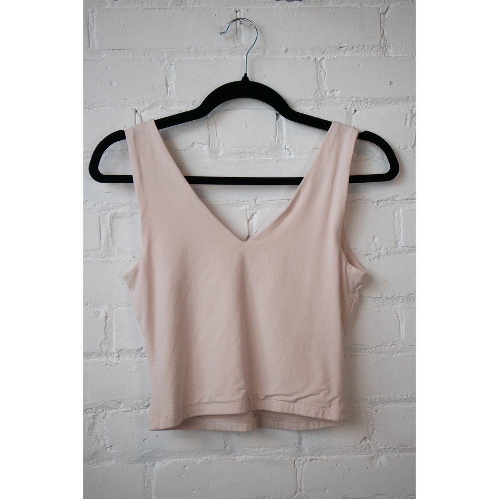 Pink Rose Womens Blush Pink V-Neck Cropped Tank Top Size Small PS5T02203